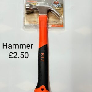 Edward Tools 16 oz Claw Hammer with Fiberglass Handle - All Purpose Hammer with Forged Hardened Steel Head - Ergo Shock Absorbing Rubber Grip